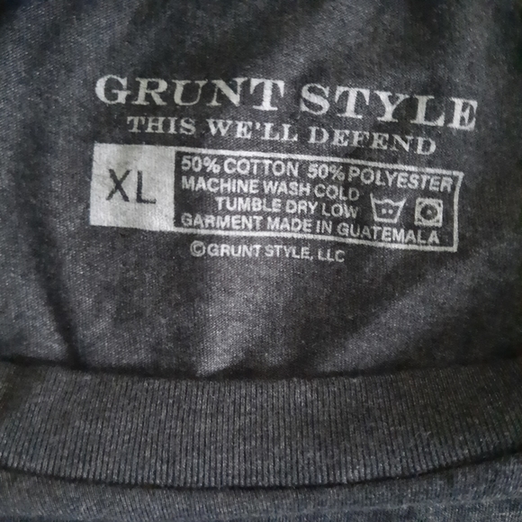 This We'll Defend, Grunt Style Tag, Men's Gray T-Shirt Size L - Picture 6 of 8
